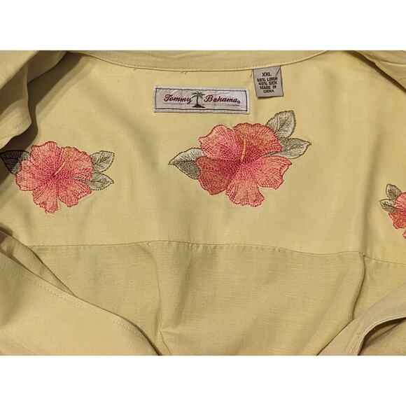 tommy bahama yellow button up collared vacation dress shirt plus size 2xl xxl - Picture 4 of 5